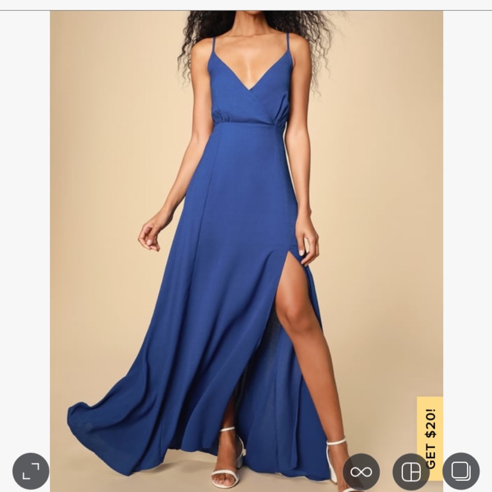 Lulu’s blue floor length dress- Small